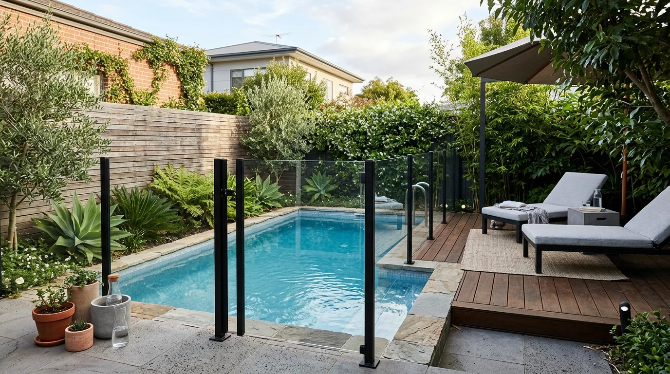 Compact Pool With Clear Acrylic Fence Panels